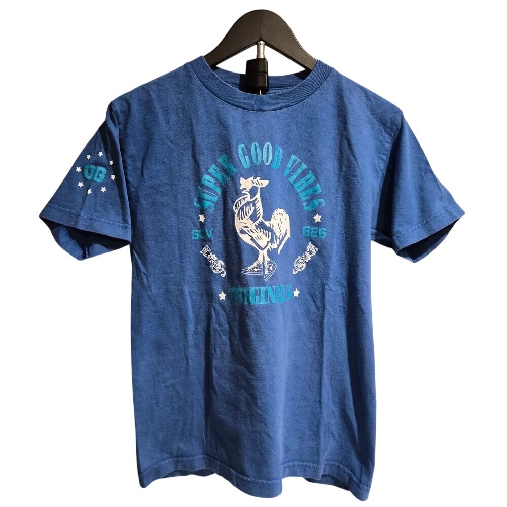 Super Good Vibes Originals Rooster Graphic T-Shirt Blue Small SGV 626 OG